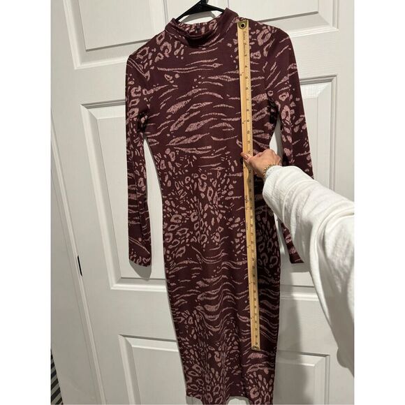 Ted Baker Brown and Pink Midi Dress - Picture 10 of 14